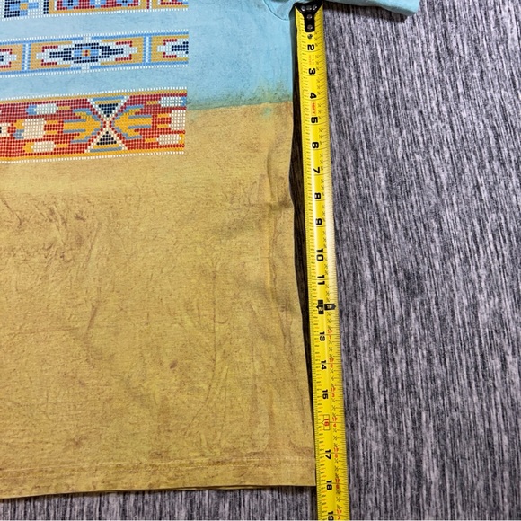 Factory Artwear Vintage Size Small Aztec Native American Tee Made In USA Cotton - Picture 6 of 9